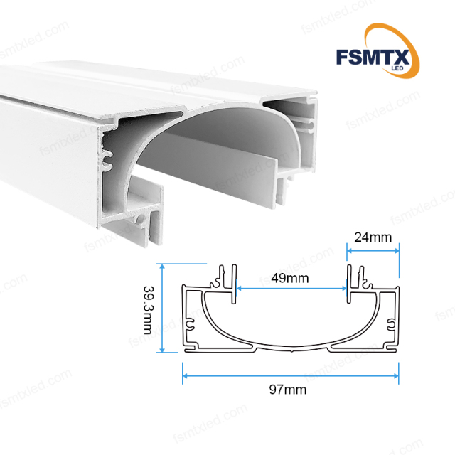 AS-SCP34  PVC Film LED Strips Stretch Ceiling Aluminum Profile