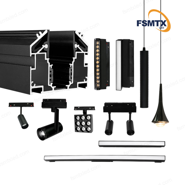 AS-SPM02 Hot-selling LED Magnetic Line Light Magnetic Track Stretching aluminum Profile