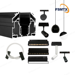 AS-SPM02 Hot-selling LED Magnetic Line Light Magnetic Track Stretching aluminum Profile