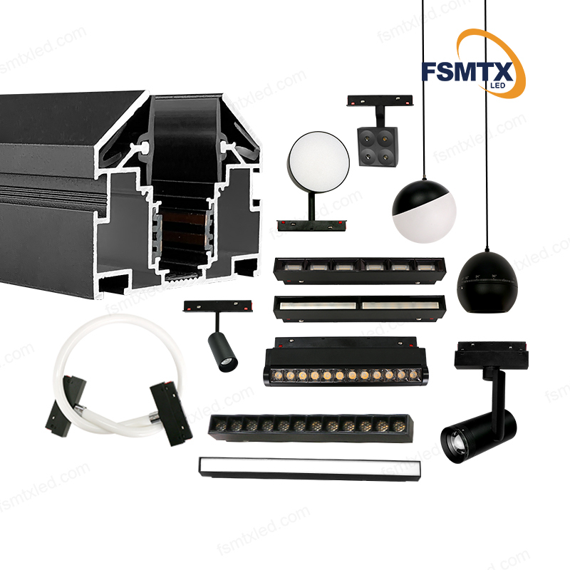 AS-SPM01 Hot-selling LED Magnetic Spot Light Magnetic Track Stretching aluminum Profile