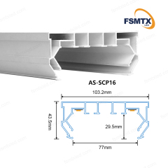 AS-SCP16 Smooth Track Embedded Installation Curtain Stretch Aluminium Material