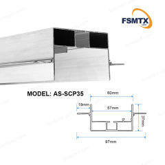 AS-SCP35 Embedded Installation Stretching Curtain aluminum profiles