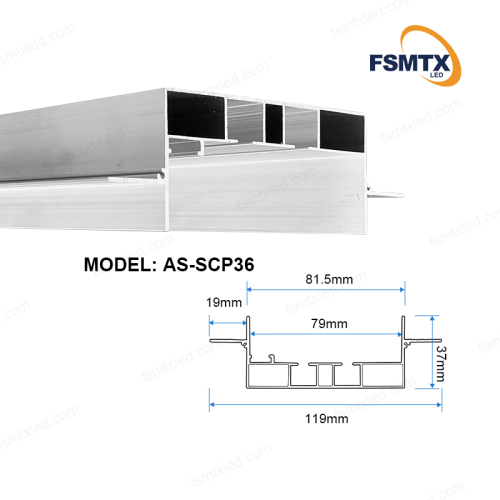 AS-SCP36 PVC Ceiling Curtain Rail Stretch Curtain Aluminum Profiles