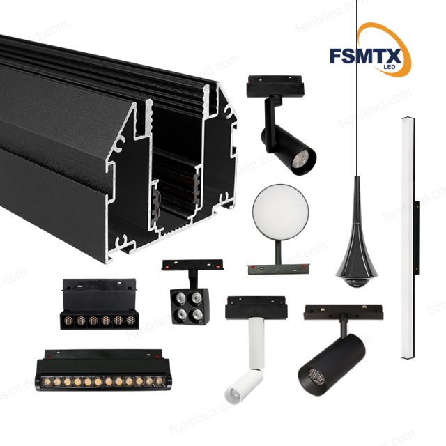 AS--MS01 Ukraine Hot-selling Magnetic Lamps Magnetic Track Stretch Aluminum Profile