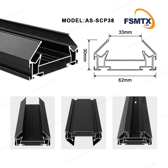 AS-SCP38 Track Light Linear Sretch Ceiling Magnetic Track