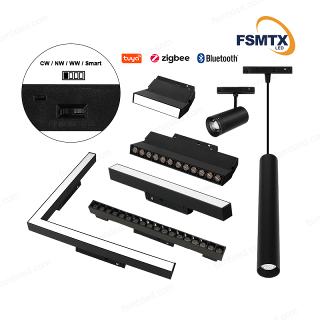 LED Four-position rocker switch magnetic track light