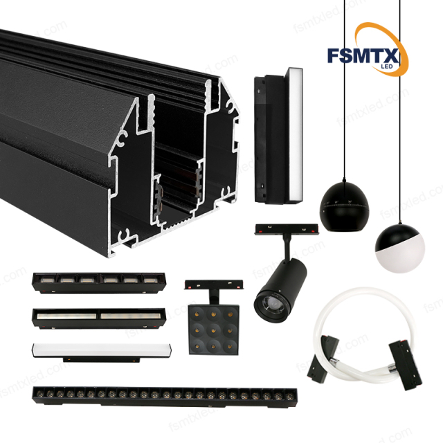 AS--MS01 Ukraine Hot-selling Magnetic Lamps Magnetic Track Stretch Aluminum Profile