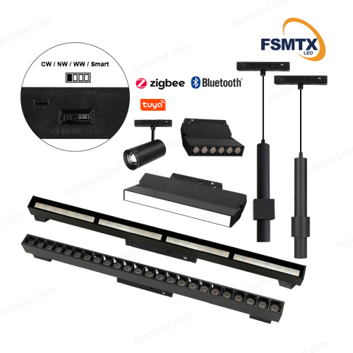 LED Four-position rocker switch magnetic track light