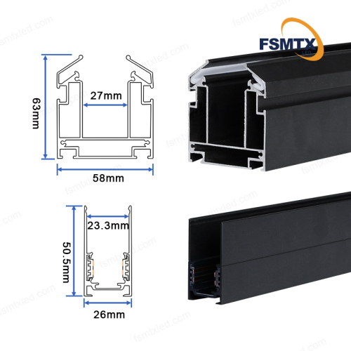 AS-MS01B Ukraine Hot-selling LED Track Light  Magnetic Track Stretching Aluminum Profile