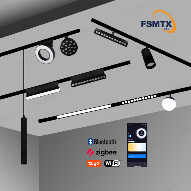 AS220V-25M Mobile phone Control LED Magnetic Track Light Led Downlight