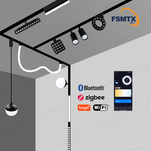 AS220V-25M Mobile phone Control LED Magnetic Track Light Led Downlight