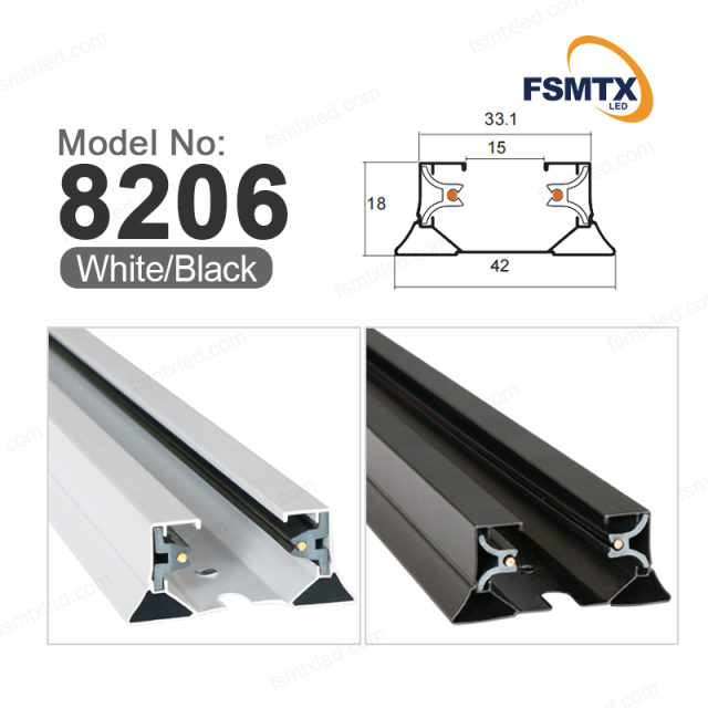 AS-8201/8206  2 wire Competitive Price LED Track Light Rail