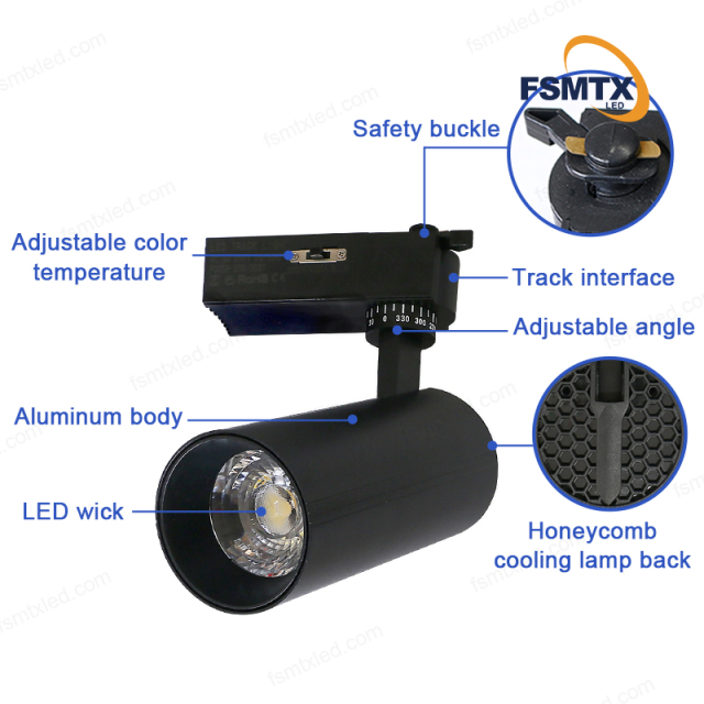 LED COB 3cct Dimmable Track Light
