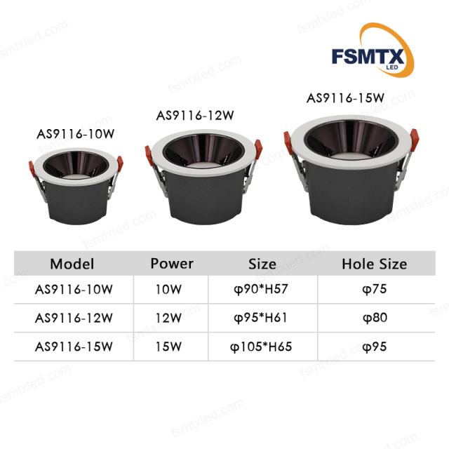 AS-9116 smart control LED Ceiling Downlights Lights