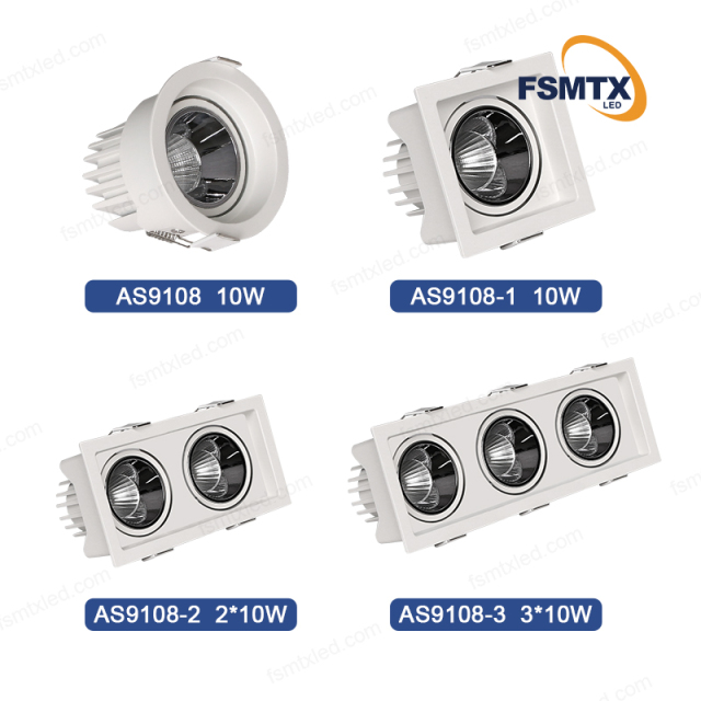 AS-9108 Recessed Round Square Rectangle LED Downlight