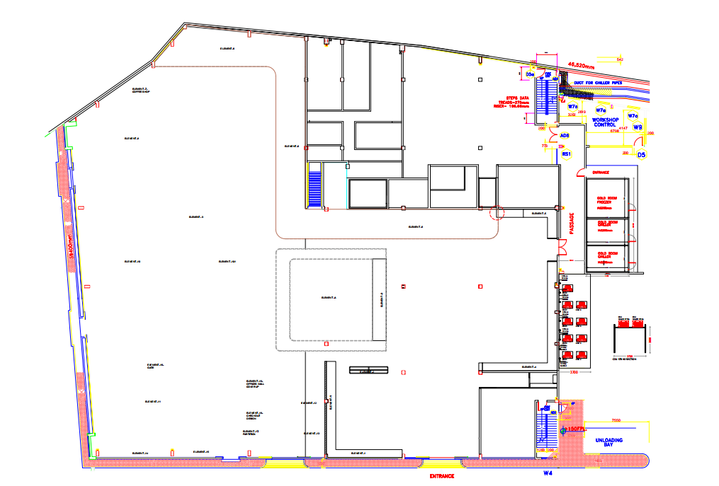 The design drawing of the supermarket in Bahrain