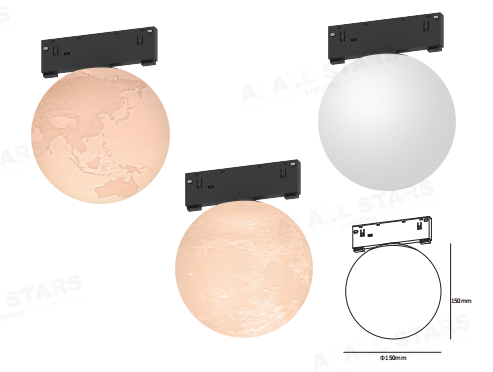 48V Modern Zigbee Control Dimming Adjustable Magnetic Spherical Lamp