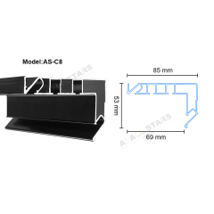AS-C8 Hidden Stretch Ceiling Curtain Track Manufacturer