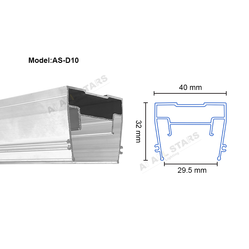 AS-D10 Interior Decoration OEM ODM Led Strips Stretch Ceiling Profile