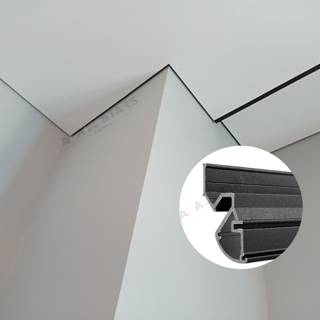 AS-S25 Wholesale Price Arc Hotel Ceiling Wall Stretch Ceiling Profile