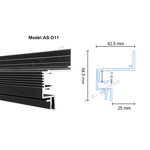 AS-D11 Hot-selling Light Strips Stretch Ceiling Profile Manufacturer
