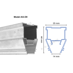 AS-D9 Commercial Customizable Light Strip Stretch Ceiling Profile