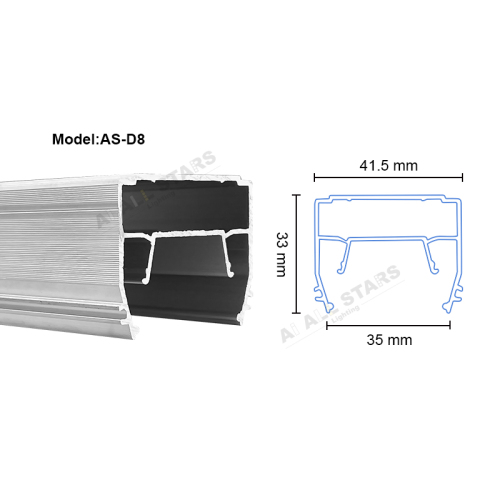 AS-D8 Embedded Installation Led Strips Stretch Ceiling Profile Wholesale