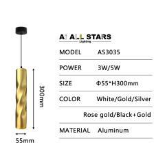 Factory Price Simple Indoor Decoration Long Tube Pendant