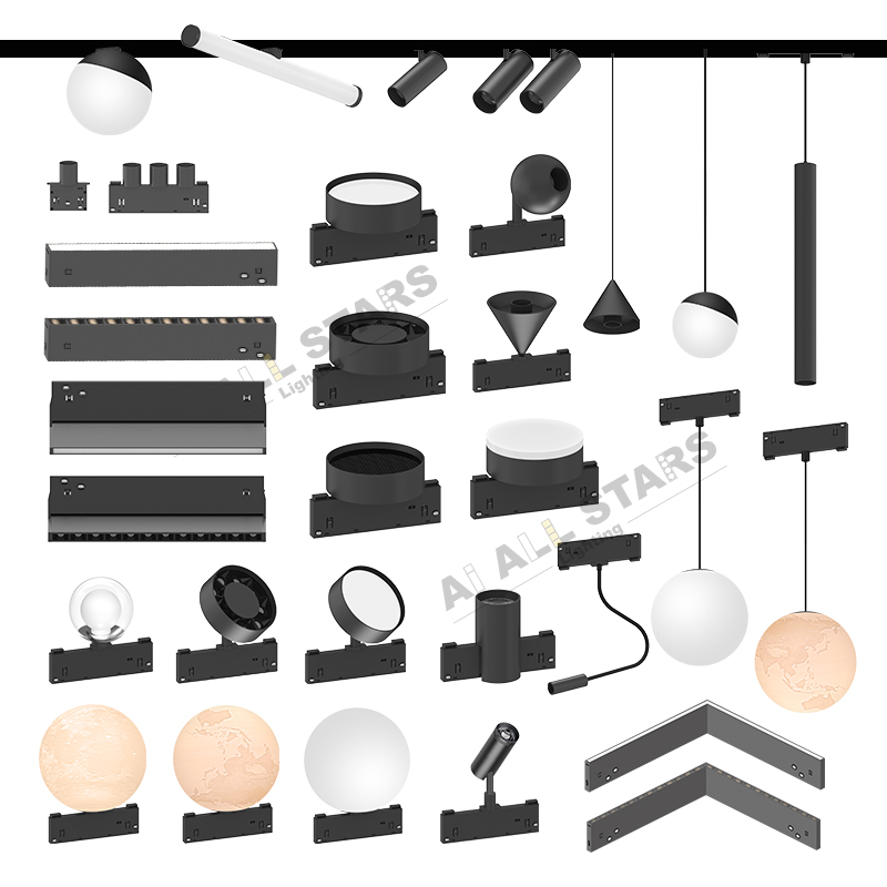 diverse styles 10mm magnetic track light 