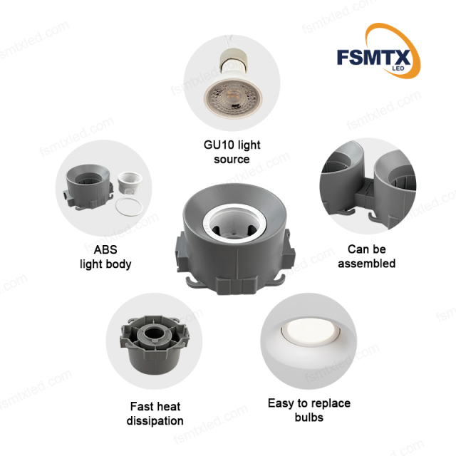 Gu10 Stretch ceiling Embedded Install Spotlight Housing