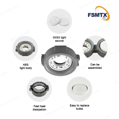 Stretch Ceiling Gx53 Embedded Installation Light Housing