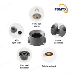 Hotel Seamless Stretch Ceiling Anti-glare Downlight Housing