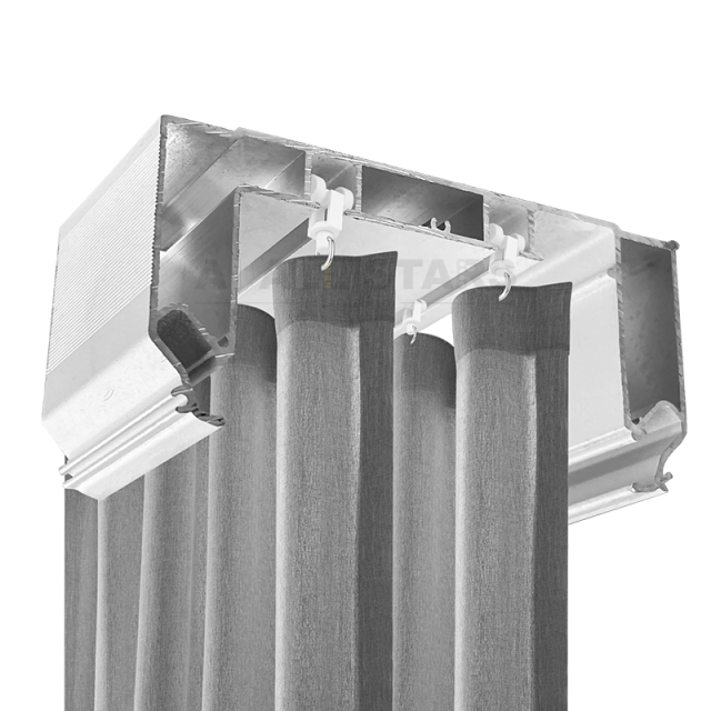 Silver curtain track stretch ceiling profile