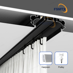 AS-C13 modern stretch ceiling profile with curtain track