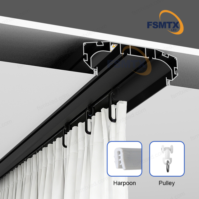AS-C13 modern stretch ceiling profile with curtain track