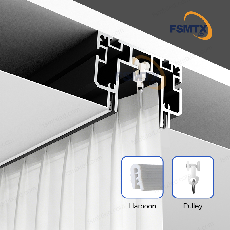 AS-C12 Commercial Decoration Curtain Stretch Ceiling Profile