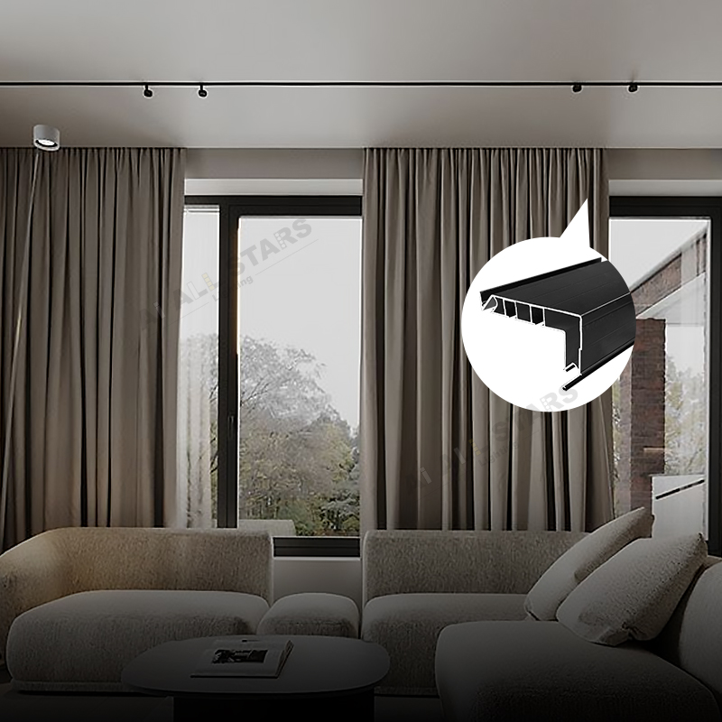 save space Hidden Curtain For Stretch Aluminum Profiles Solution