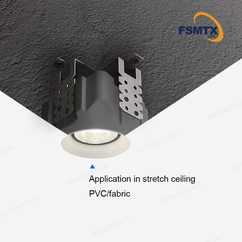 Plastic Abs Lamp Body Downlight Housing For Stretch Ceiling