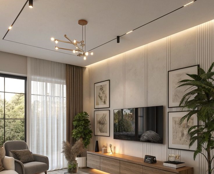 Villa decoration ultra-thin magnetic track light system