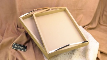 MDF Wooden Serving Tray PU Leather Tray Jewelry Dresser Kitchen Tray With Gold Handles With SABER Certificate