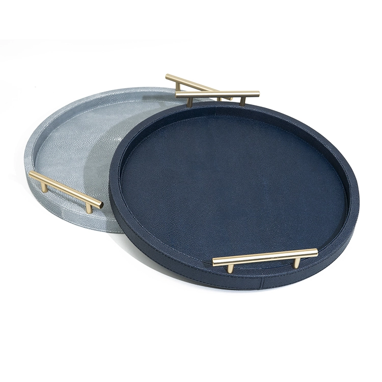 Wood Tray Set Serving MDF Wooden Round Serving Tray With Handles for Dinner Plate Bread Serving Tray With SABER Certificate