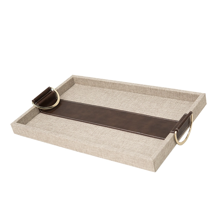 Luxury Wooden Trays Set Serving MDF Wooden Rectangular Serving Tray With Handles for Home Decorative Tray With SABER Certificate