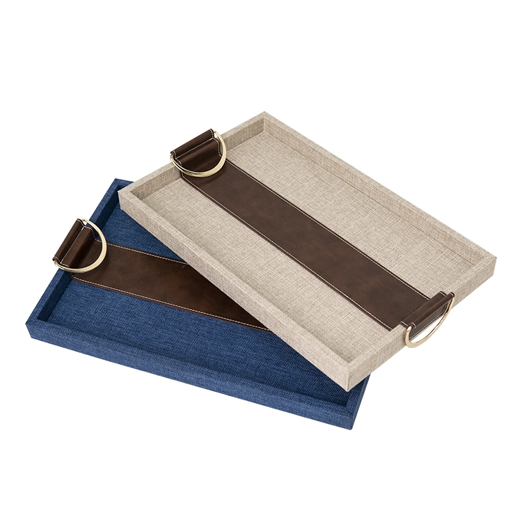 Luxury Wooden Trays Set Serving MDF Wooden Rectangular Serving Tray With Handles for Home Decorative Tray With SABER Certificate