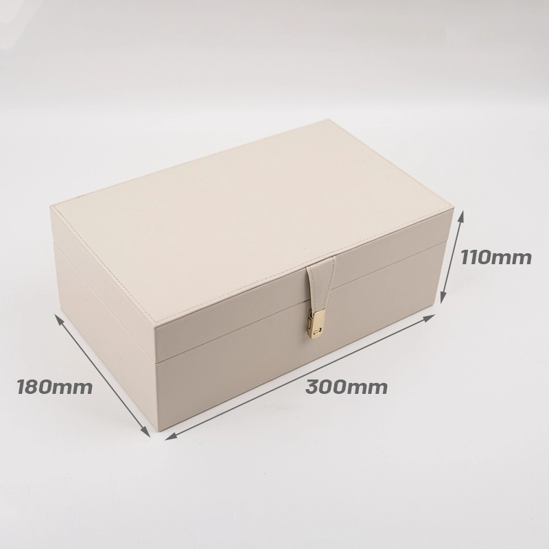Spot Goods Luxury PU Leather Box Rectangular Wooden Storage Flip MDF Wood Gift Box Handmade Case Box With SABER Certificate