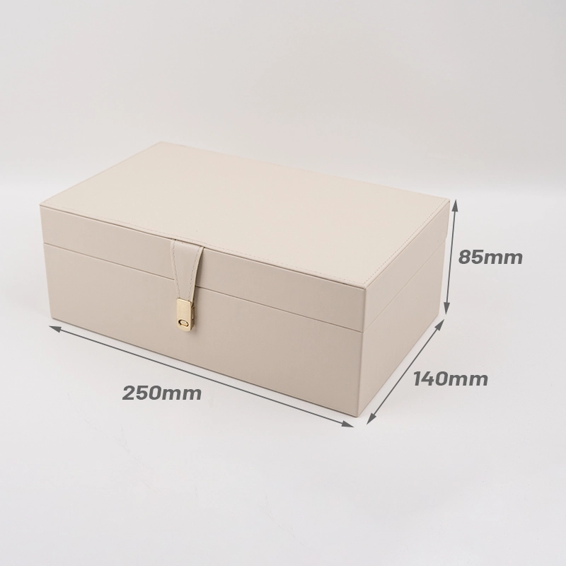 Spot Goods Luxury PU Leather Box Rectangular Wooden Storage Flip MDF Wood Gift Box Handmade Case Box With SABER Certificate