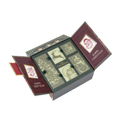 Luxury Roof Shape Christmas Paper Box Grey Board Christmas Gift Box Custom House Christmas Gray Board Paper Gift Box