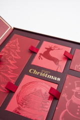 Luxury Roof Shape Christmas Paper Box Grey Board Christmas Gift Box Custom House Christmas Gray Board Paper Gift Box