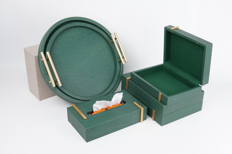 FISH ROE PATTERN LEATHER HOME DECORATION SET