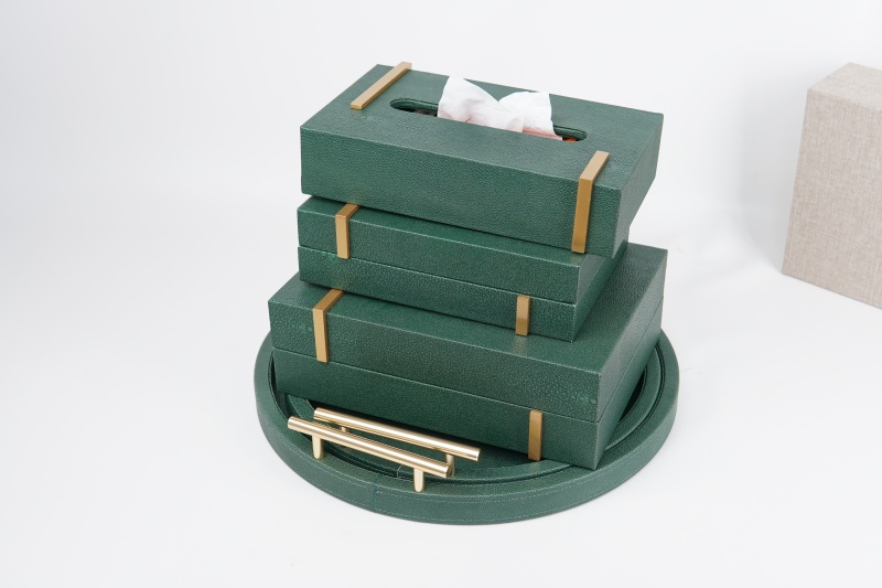 FISH ROE PATTERN LEATHER HOME DECORATION SET