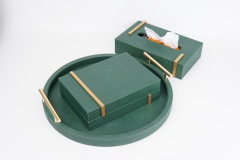 FISH ROE PATTERN LEATHER HOME DECORATION SET